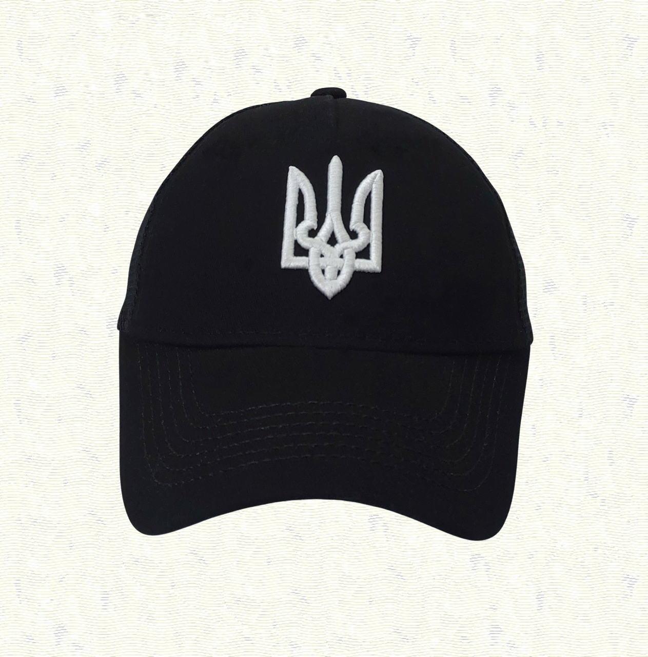 Бейсболка летняя 3D Трезубец Черный/Белый (6846) - фото 2 Бейсболка летняя 3D Трезубец Черный/Белый (6846) - фото 2