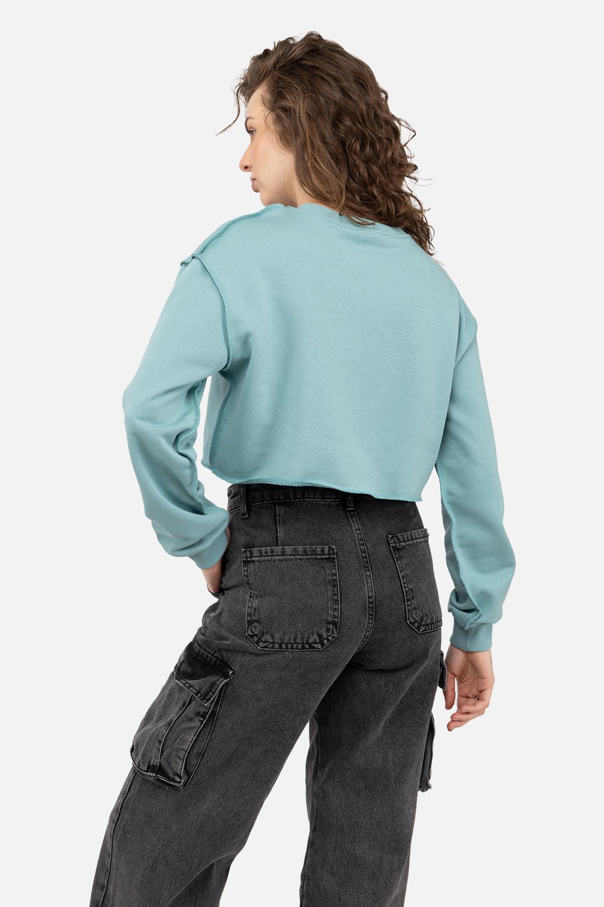 Світшот жіночий ЦБ-00244238 р. 42 М'ятний (SKT000978289) - фото 3