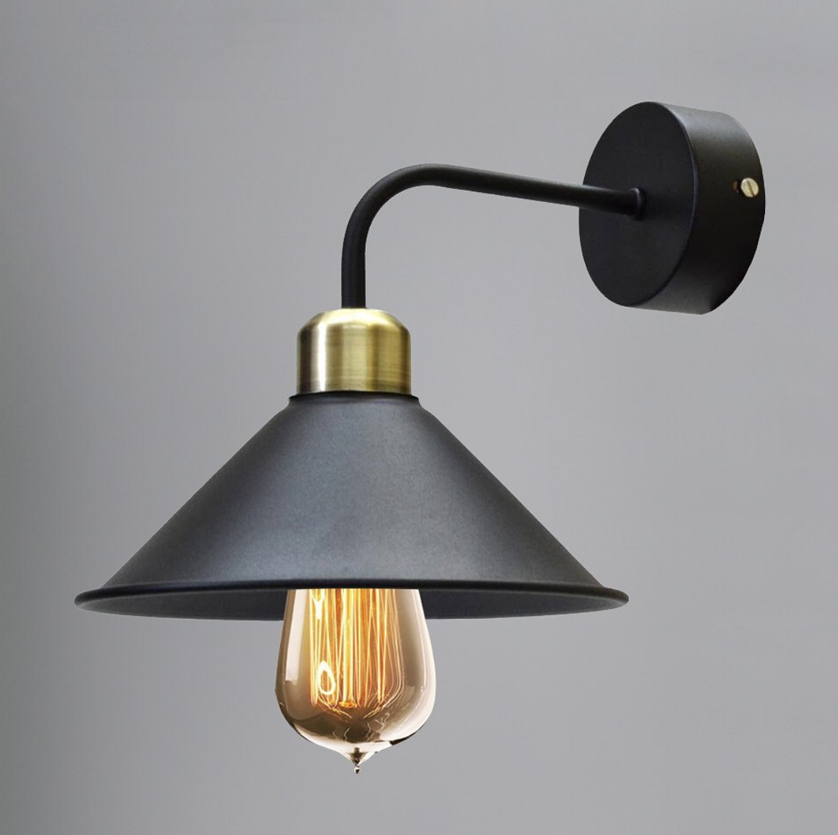 Бра MSK ELECTRIC Harlem в стиле лофт под лампу Е27 Черный (NL 1211-1)