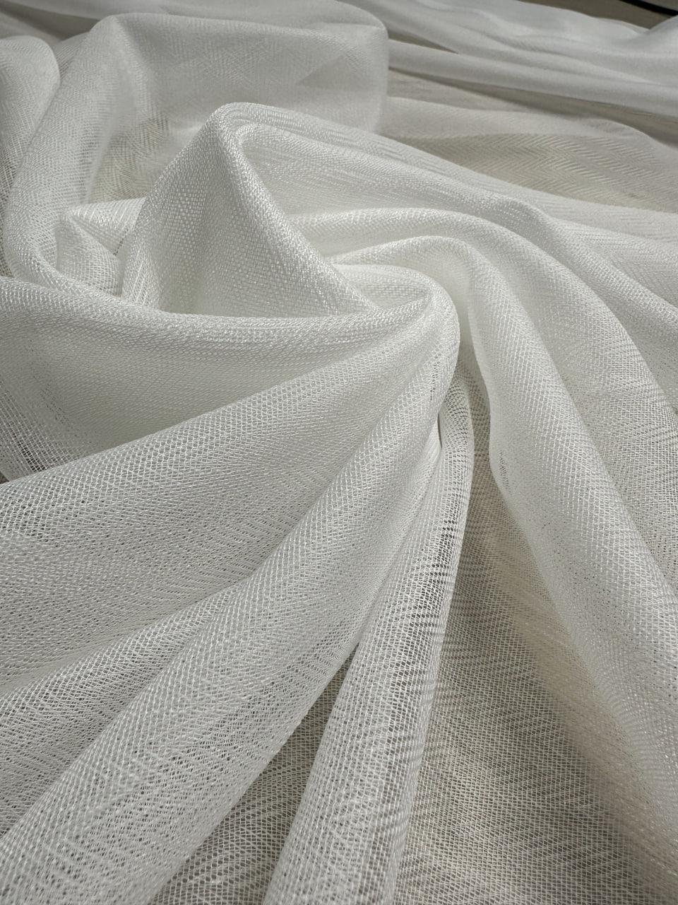 Тюль вуаль на основі бамбука з ромбами на тасьмі 6 см 300х280 см Молочний - фото 2 Тюль вуаль на основі бамбука з ромбами на тасьмі 6 см 300х280 см Молочний - фото 2