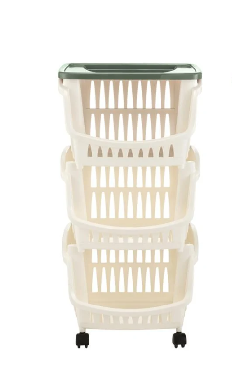 Етажерка на коліщатах TIDY з 3 полицями 39,5x30x77 см Зелений (4136)