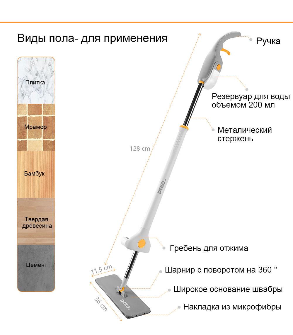 Швабра со сменными насадками DEKO DKMP15S060803 (13940437) - фото 5