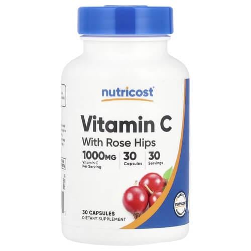 Витамин С Nutricost Vitamin C With Rose Hips 30 Capsules (NCS-67710)