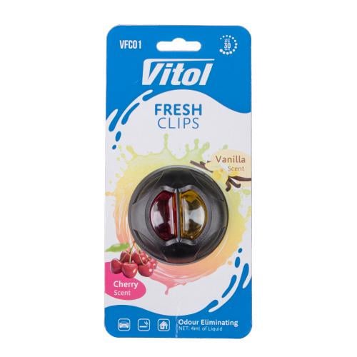 Ароматизатор для авто Vitol Fresh Clips Cherry/Vanilla на дефлектор (23194505)