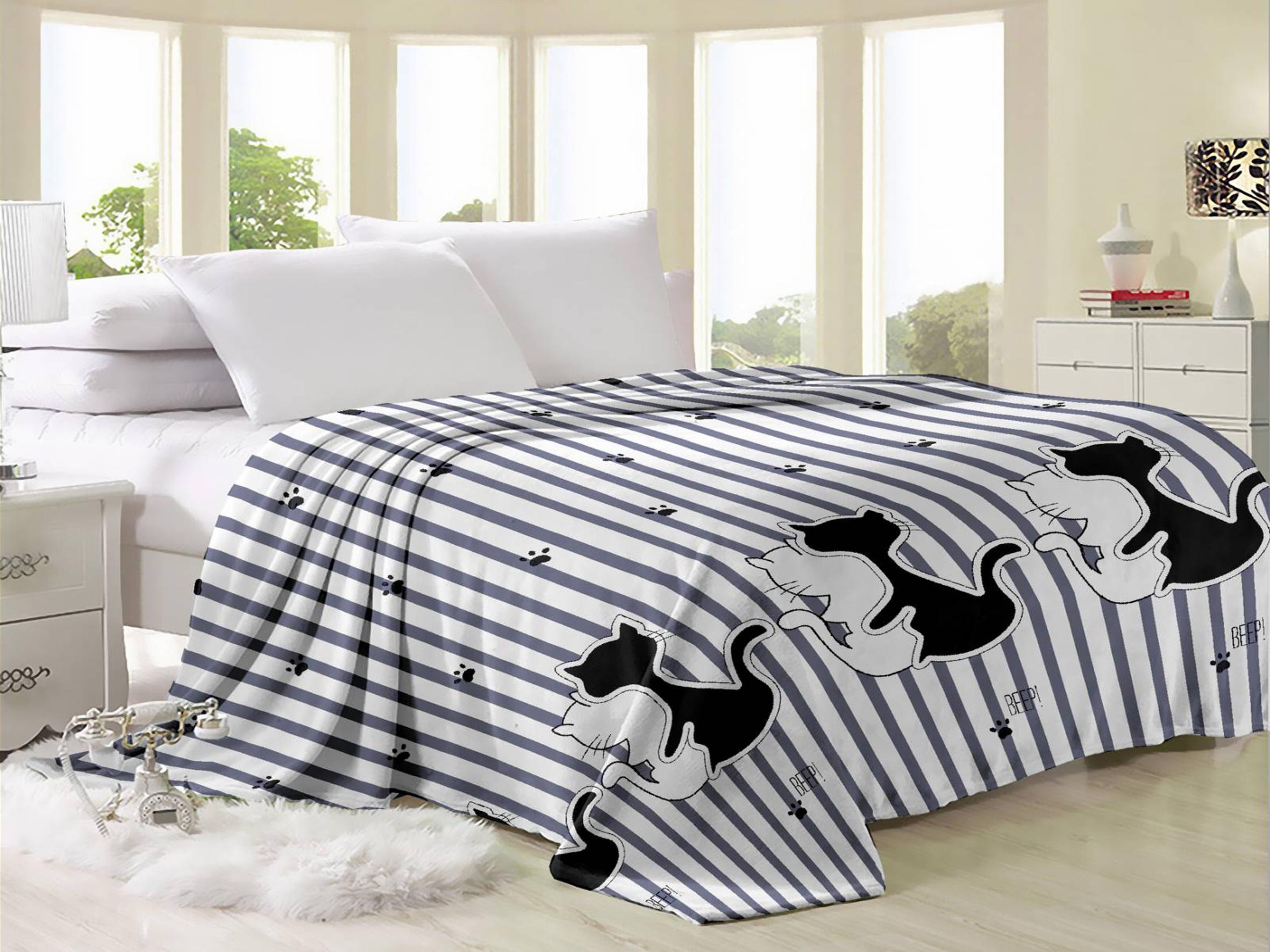 Плед из микрофибры Велсофт Влюбленные котики 160х210 см Полоса (15005212)