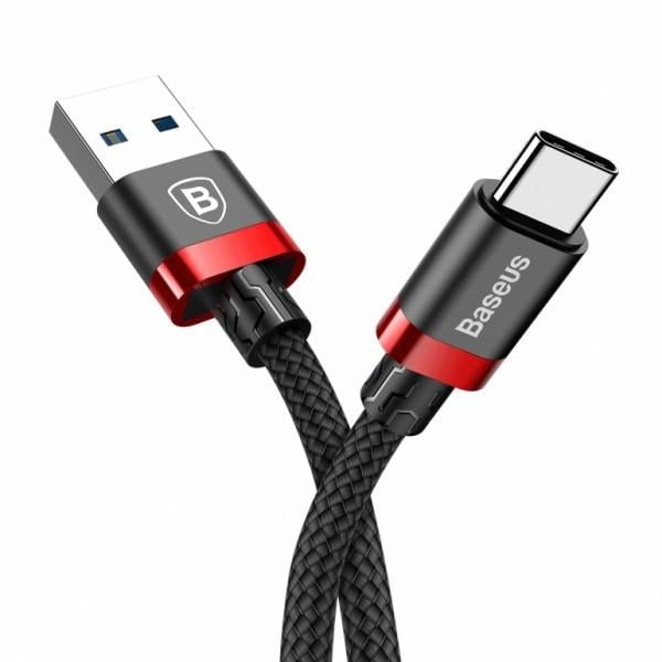 USB кабель BASEUS Type-C cafule 1m 3A Black - фото 4