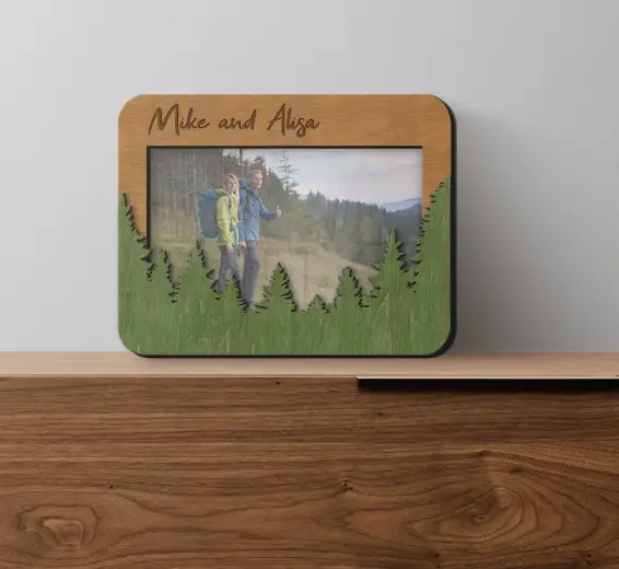 Фоторамка Ліс персоналізована горизонтальна на 1 фото Коричневий (forest_8x10_horizontal-1)