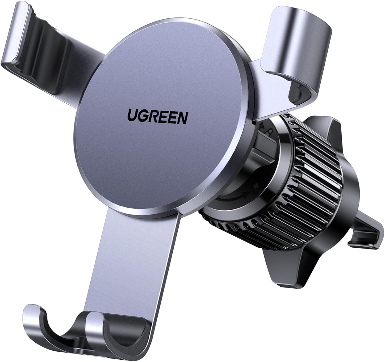 Держатель для телефона в машину UGREEN LP130 алюминиевый на вентиляционную сетку Space Grey (15233)