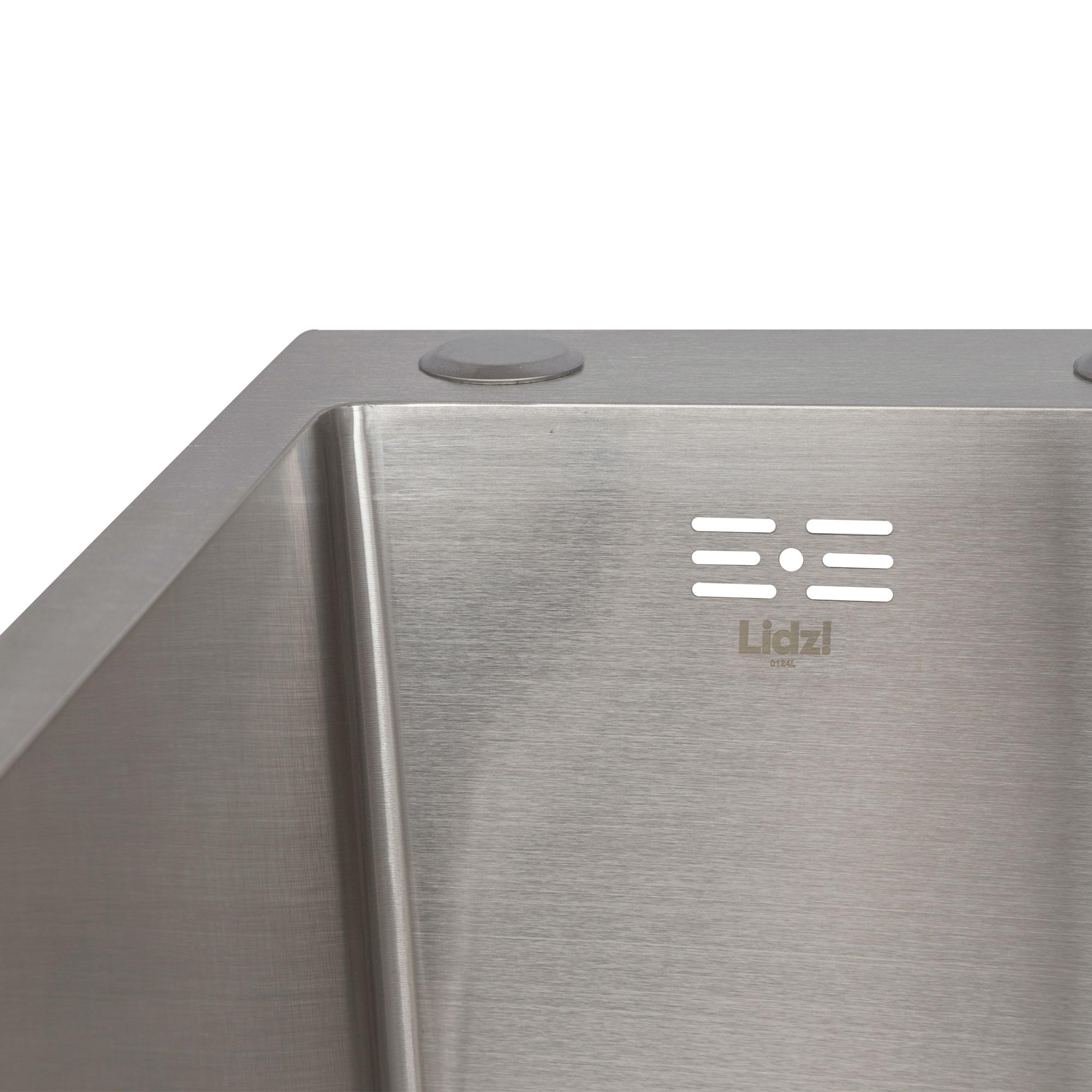 Мийка для кухні інтегрована Lidz Handmade H6350R Brushed Steel крило праворуч з дозатором 3/1 мм (31022575) - фото 4