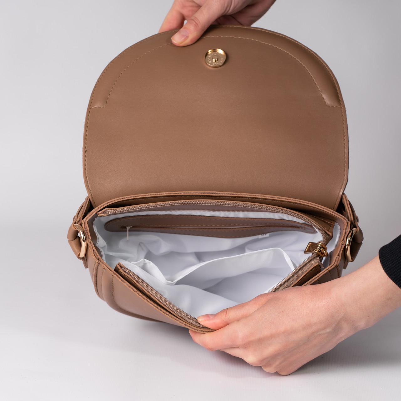 Сумка женская седло XENIA № 16-24 Темно-бежевый - фото 4