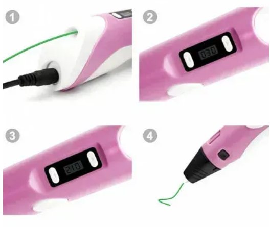 3D-ручка для малювання трафарет з різнобарвним пластиком 200 м Рожевий (2694972932) - фото 3