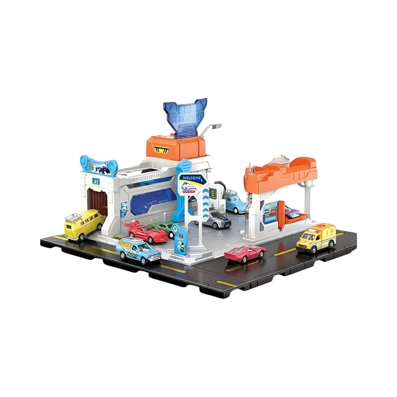 Игровой гараж с подсветкой и звуковыми эффектами/машинками в коробке (SK 6604)