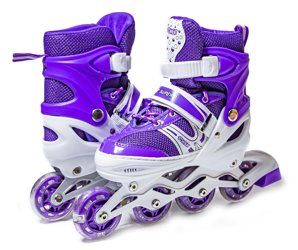 Коньки роликовые Superpower PU колеса со светом 24-26 см р. 38-42 Violet (1034219653-L)