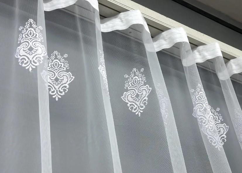 Тюль из фатина с вышивкой и люрексом Холодный белый (1571т) - фото 7 Тюль из фатина с вышивкой и люрексом Холодный белый (1571т) - фото 7