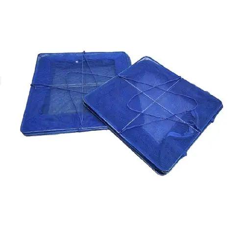 Сітка підвісна для сушіння риби та овочів із застібкою на блискавку до 6 кг 3-х ярусна поліетиленова 35x35x75 см Синій (opt-14386) - фото 4