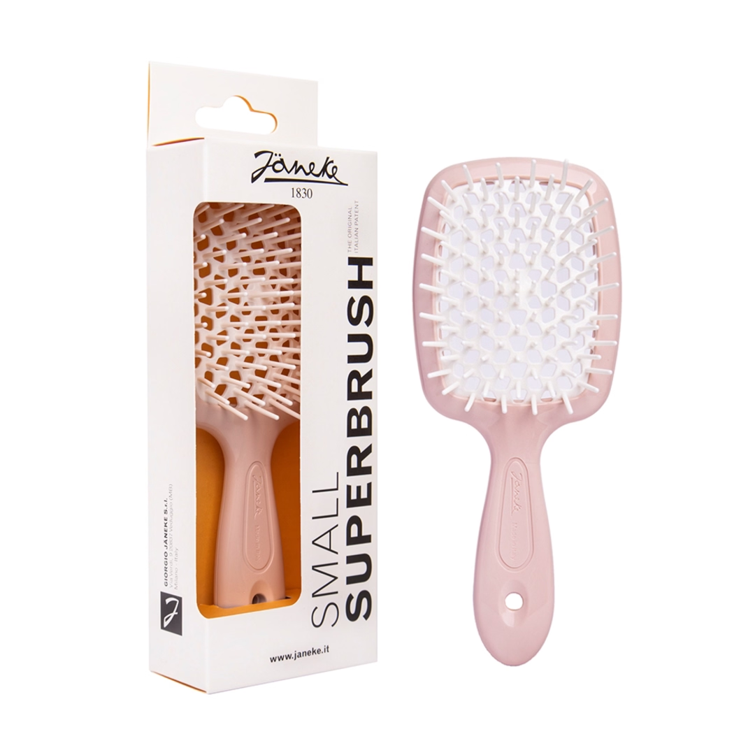 Расческа мини Janeke Superbrush Small With Soft Moulded Tips Кофейный с белым (8006060650119)