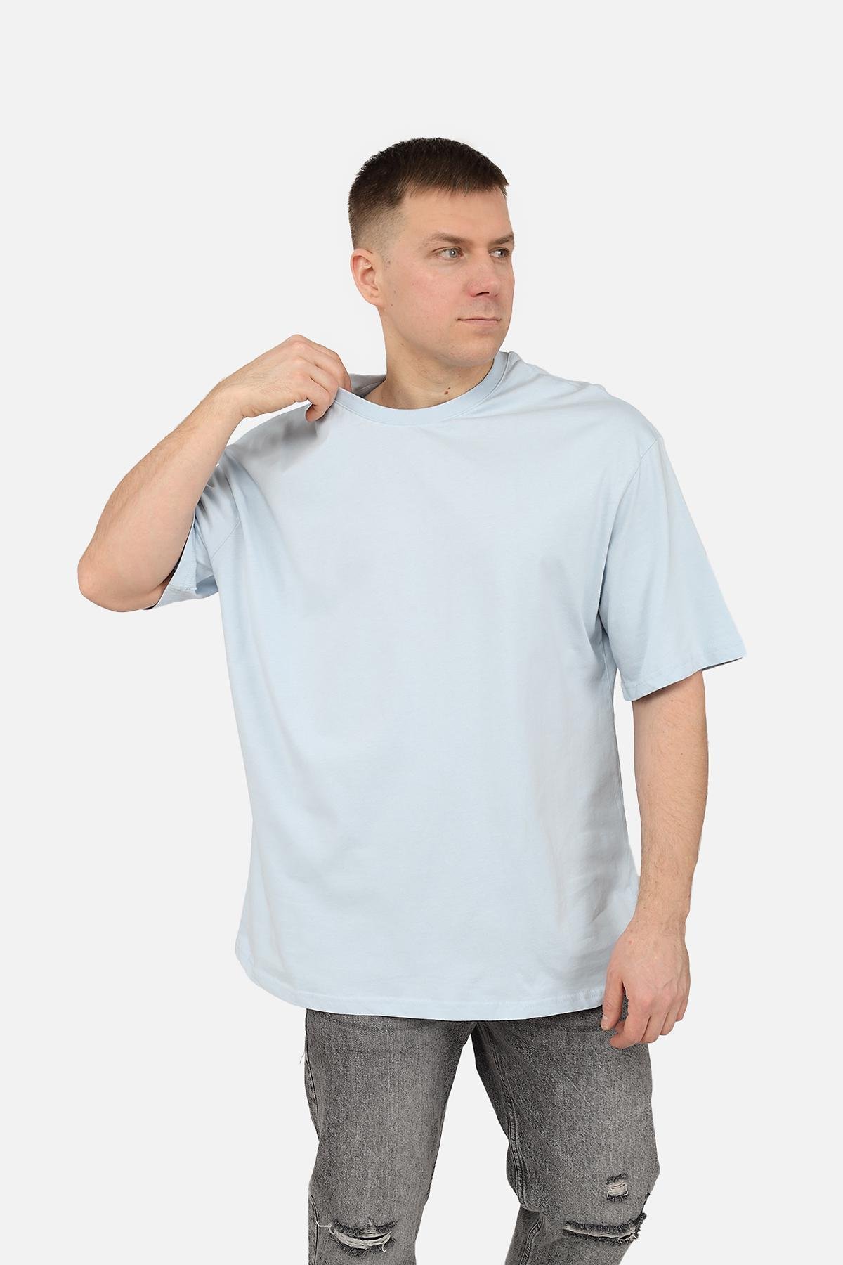 Футболка мужская ЦБ-00267773 с коротким рукавом р. 52 Голубой (SKT001039057)