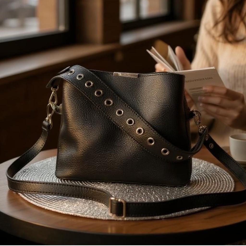 Сумка кросс боди женская через плечо из экокожи с двумя съемными ремнями Черный - фото 3 Сумка кросс боди женская через плечо из экокожи с двумя съемными ремнями Черный - фото 3