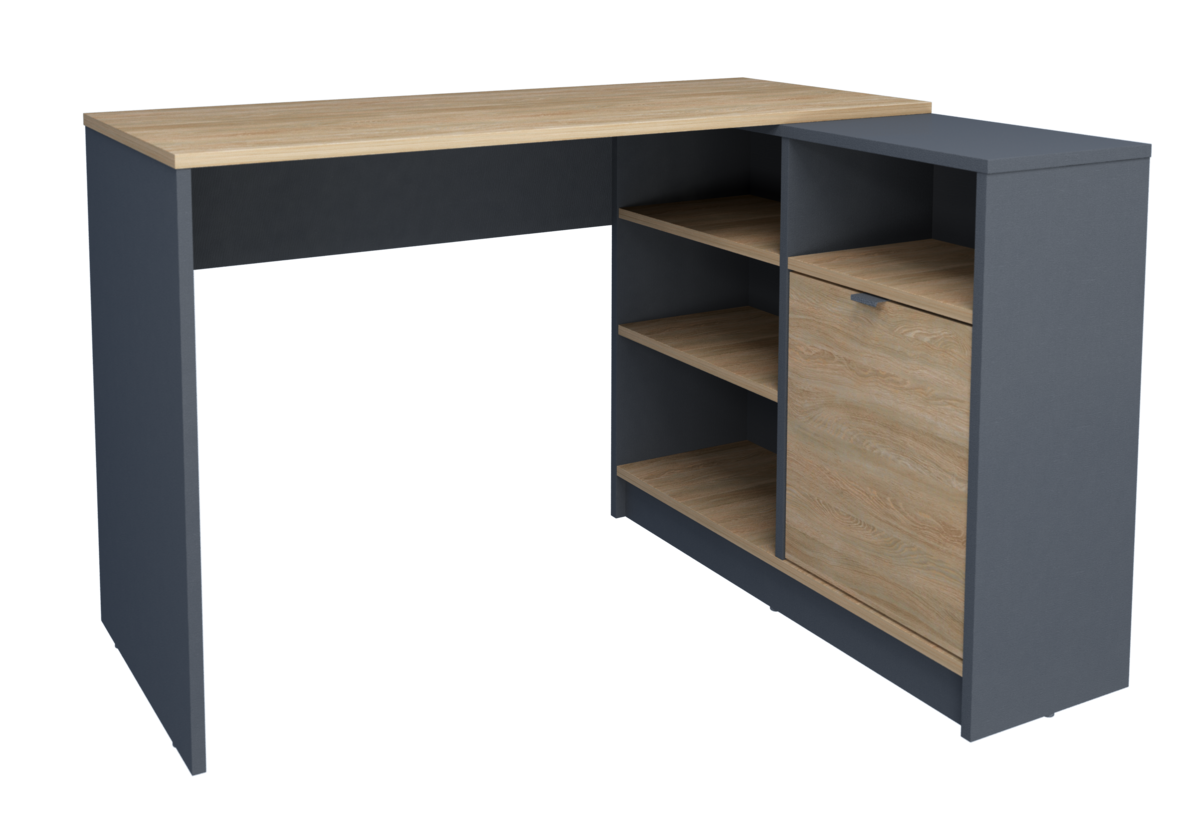 Письменный стол Intarsio OPTIMA R 78,6х91,8х120 см Дуб Винтаж Оксид/Антрацит