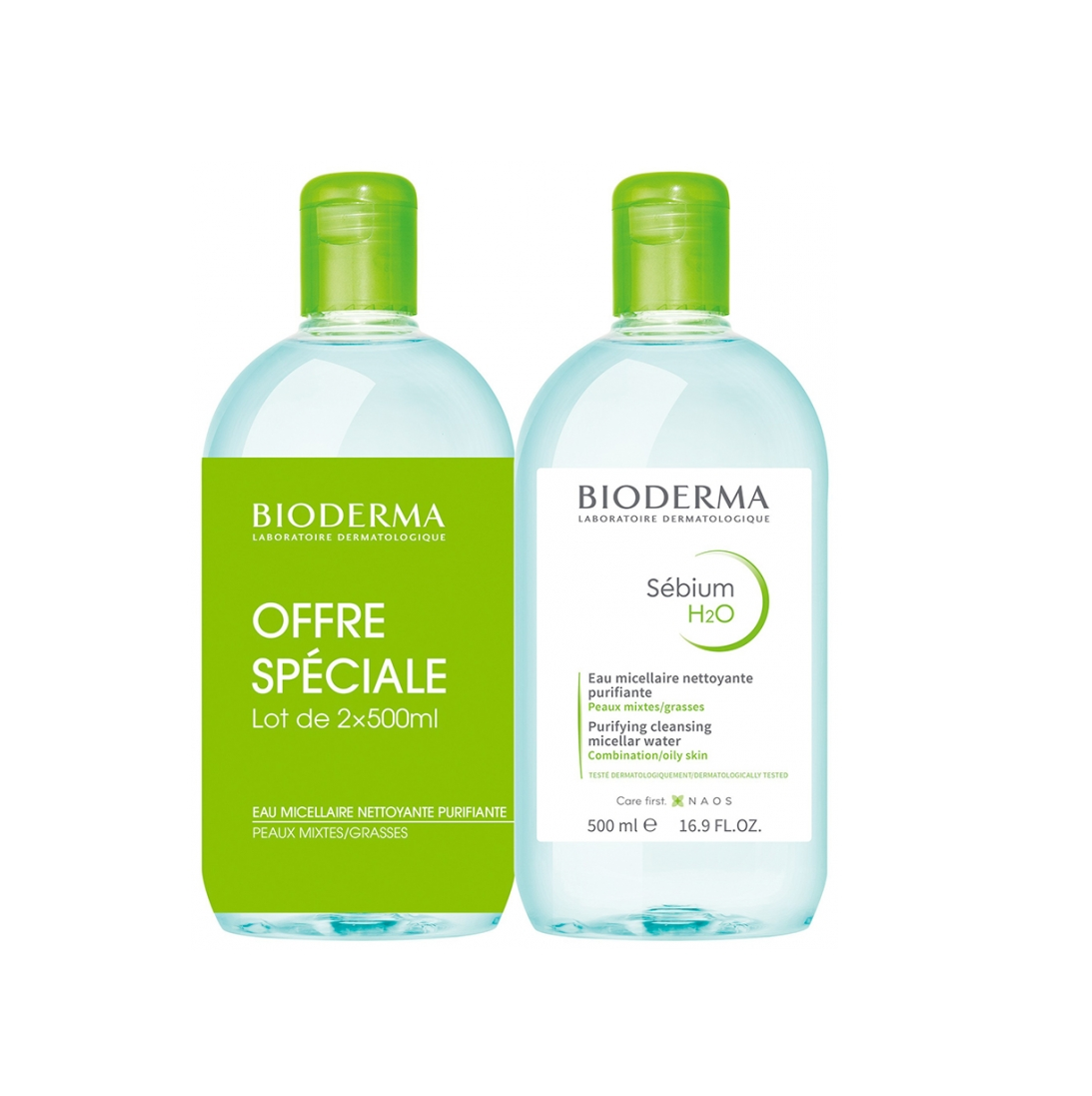 Лосьон мицеллярный BIODERMA Sebium H2O 2 шт. по 500 мл