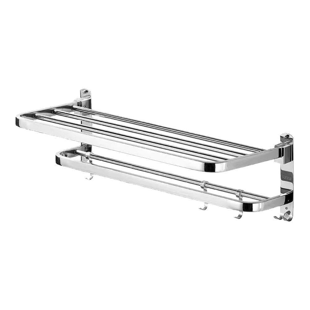 Полиця-вішалка настінна складана 40x24 см з гачками сталева (20003191) - фото 1 Полиця-вішалка настінна складана 40x24 см з гачками сталева (20003191) - фото 1