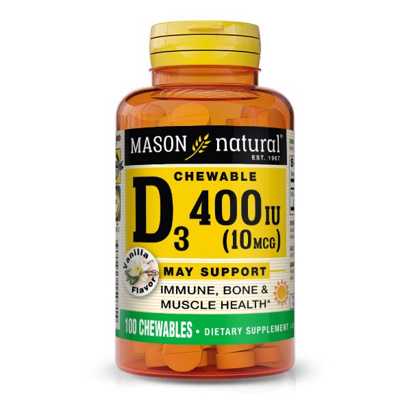 Витамины Mason Natural Vitamin D3 400 IU 100 Chewables Vanilla (000021174) Витамины Mason Natural Vitamin D3 400 IU 100 Chewables Vanilla (000021174)
