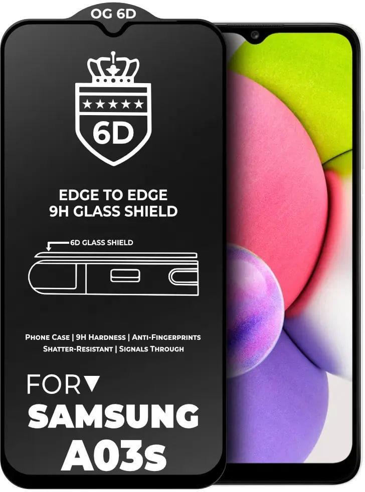 Защитное стекло 6D для Samsung A03s противоударное