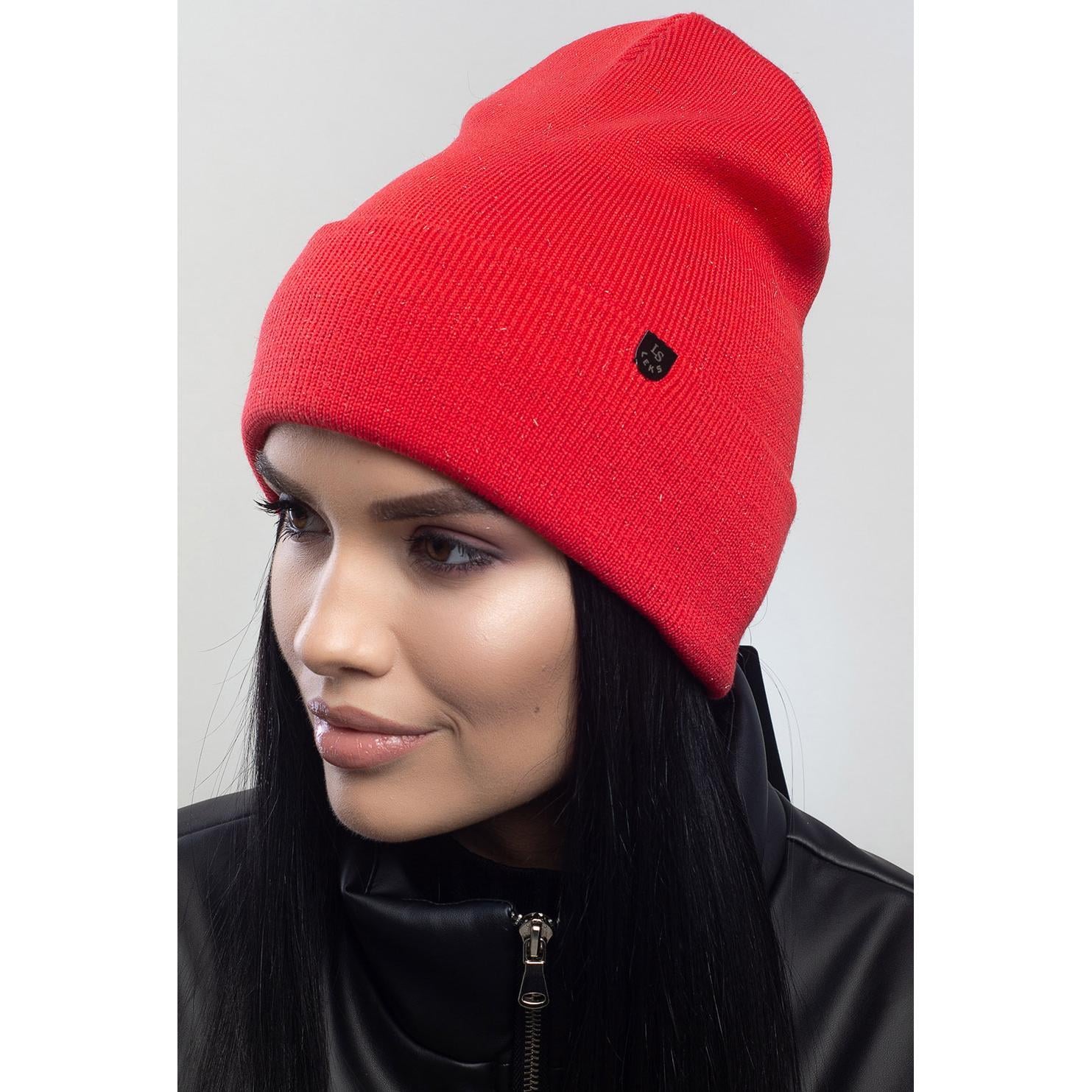 Шапка женская двойная шерстяная Leks Пассаж one size Красный