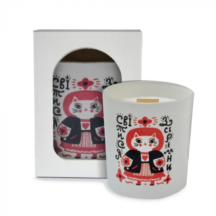 Аромасвічка соєва Gifty світиться зсередини з дерев'яним ґнотом (22468642)