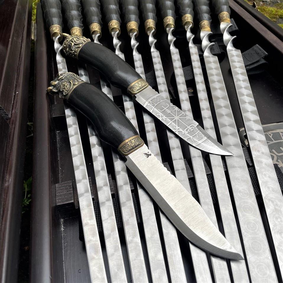 Набір шампурів Категат Gorillas BBQ в дерев'яній коробці - фото 7 Набір шампурів Категат Gorillas BBQ в дерев'яній коробці - фото 7