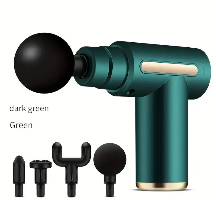 Масажер ручний Fascial Gun для тіла акумуляторний 4 насадки Зелений (YR-44) - фото 7 Масажер ручний Fascial Gun для тіла акумуляторний 4 насадки Зелений (YR-44) - фото 7