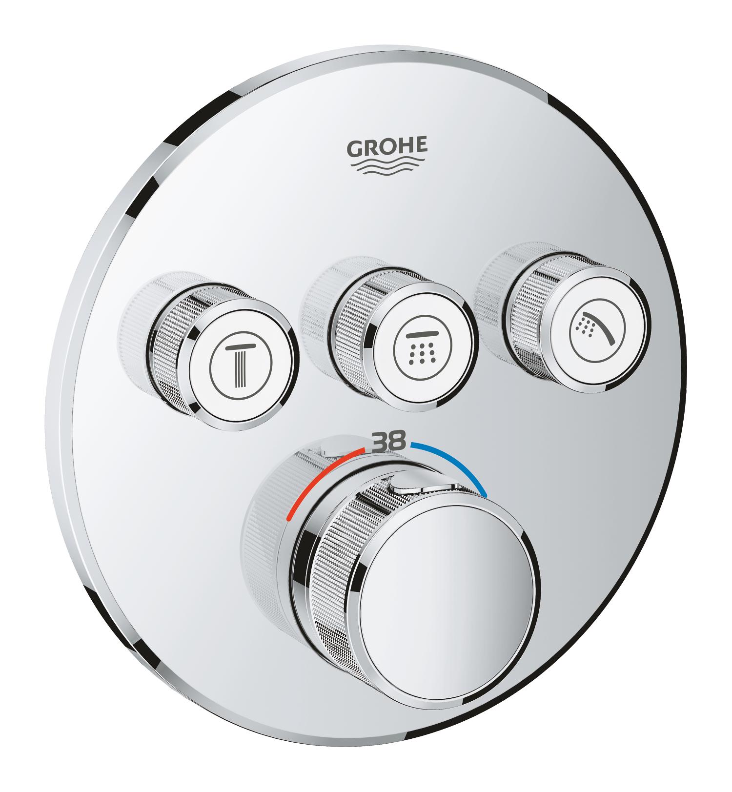 Смеситель скрытого монтажа с термостатом на 3 потребителя Grohe Grohtherm SmartControl (29121000)