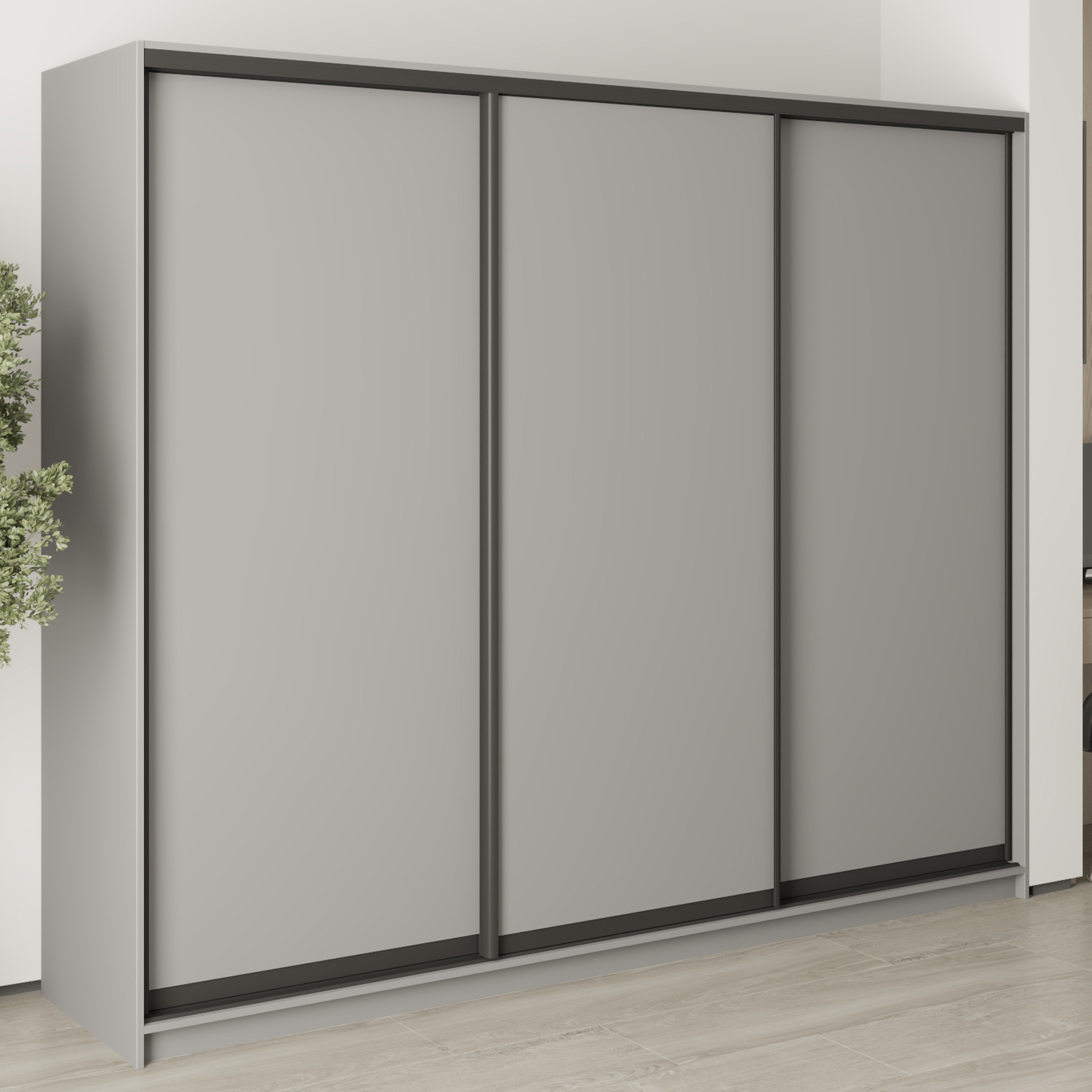 Шкаф-купе трехдверный Mebel Star Комбо BG MBS-9025 250х60х210 см Серая мышка (1009014)