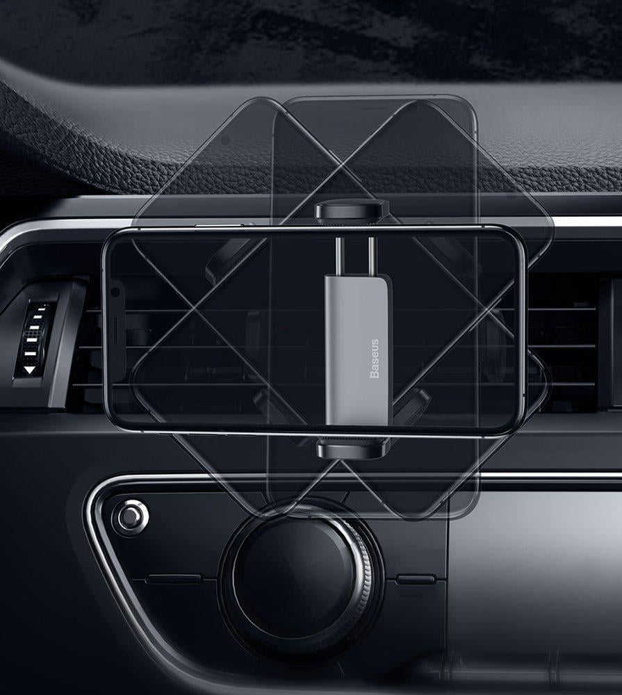 Тримач автомобільний BASEUS металевий 360° Steel Cannon Сріблястий (SUGP-0S) - фото 7