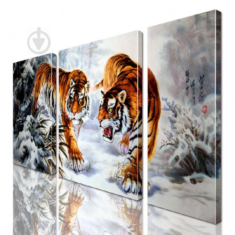 Модульная картина Тигры ADJ0141 размер 150 х 180 см