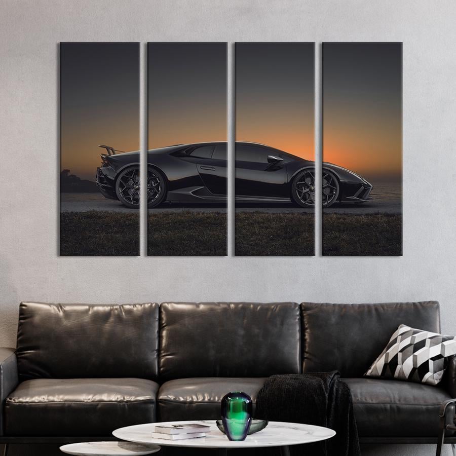 Картина на холсте Lamborghini в чёрном цвете 89x53 см (1372-41)