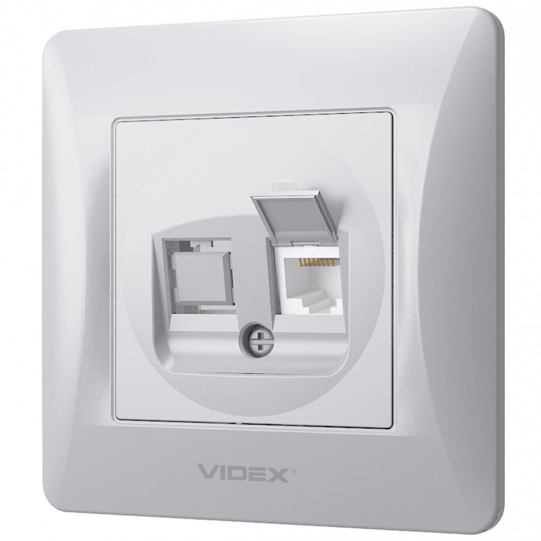 Одинарная компьютерная розетка Videx Binera CAT6 VF-BNSK1PC6-SS Серебристый Одинарная компьютерная розетка Videx Binera CAT6 VF-BNSK1PC6-SS Серебристый
