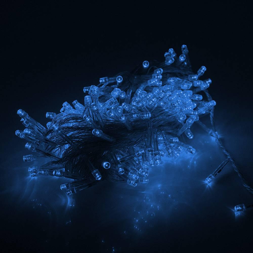 Гірлянда 300 LED Водоспад 8 режимів 3х1,2 м прозора ізоляція Blue