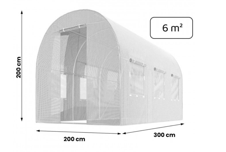 Теплица парник садовая Plonos 6м² ( 2мх3м) 140 г/м.кв - фото 2