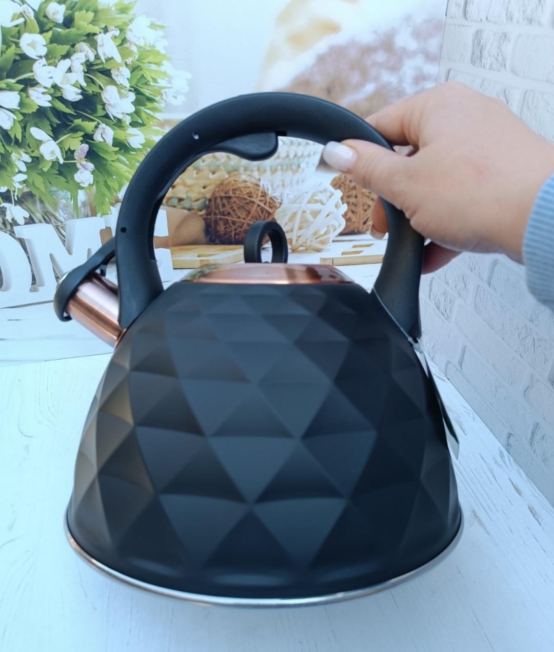 Чайник Kamille KM-0867 со свистком из нержавеющей стали 3 л (21104794) - фото 3