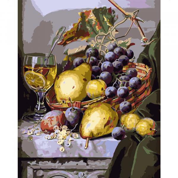 Набор для росписи по номерам Strateg Натюрморт с грушами и виноградом 40х50 см (VA-0903-mt)