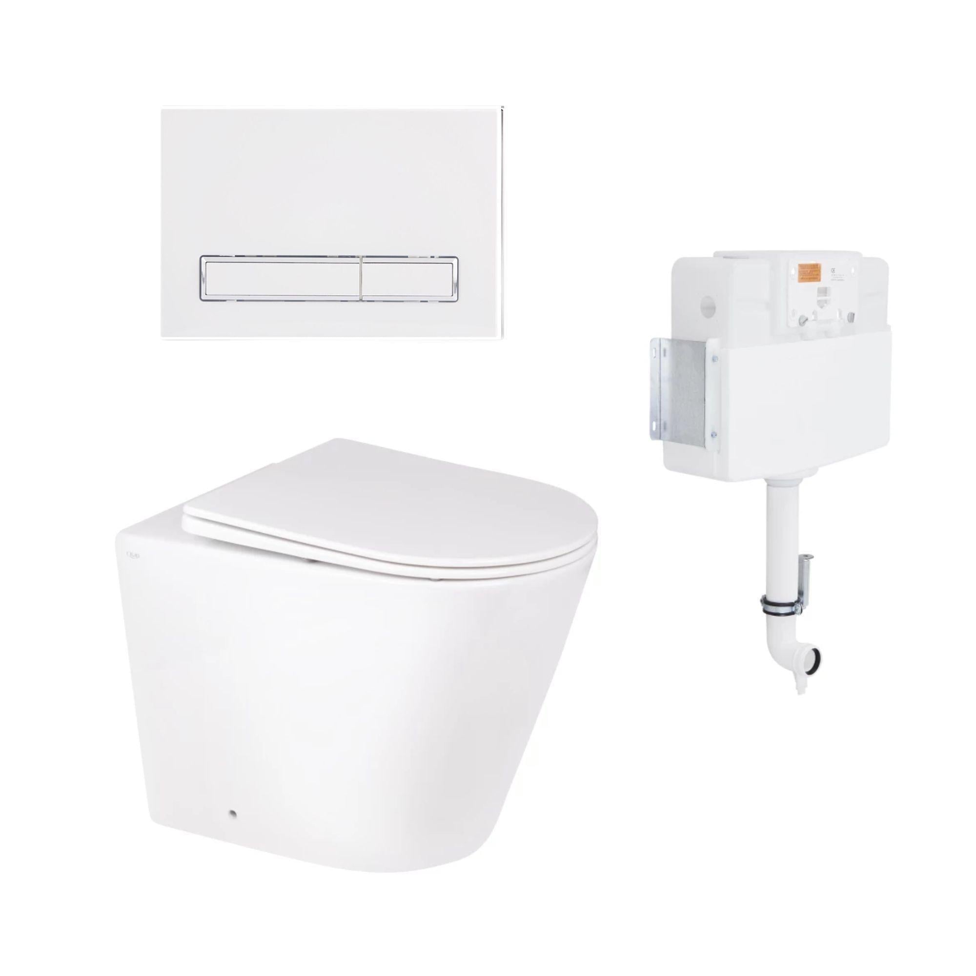 Набор для ванной комнаты Qtap напольный унитаз Swan/комплект установки Nest/линейная клавиша White (SD00052188)