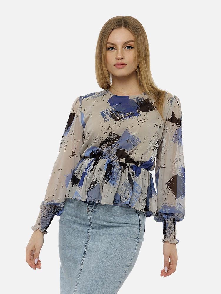 Блуза женская ЦБ-00215270 р. 42 Серый (SKT000898193)