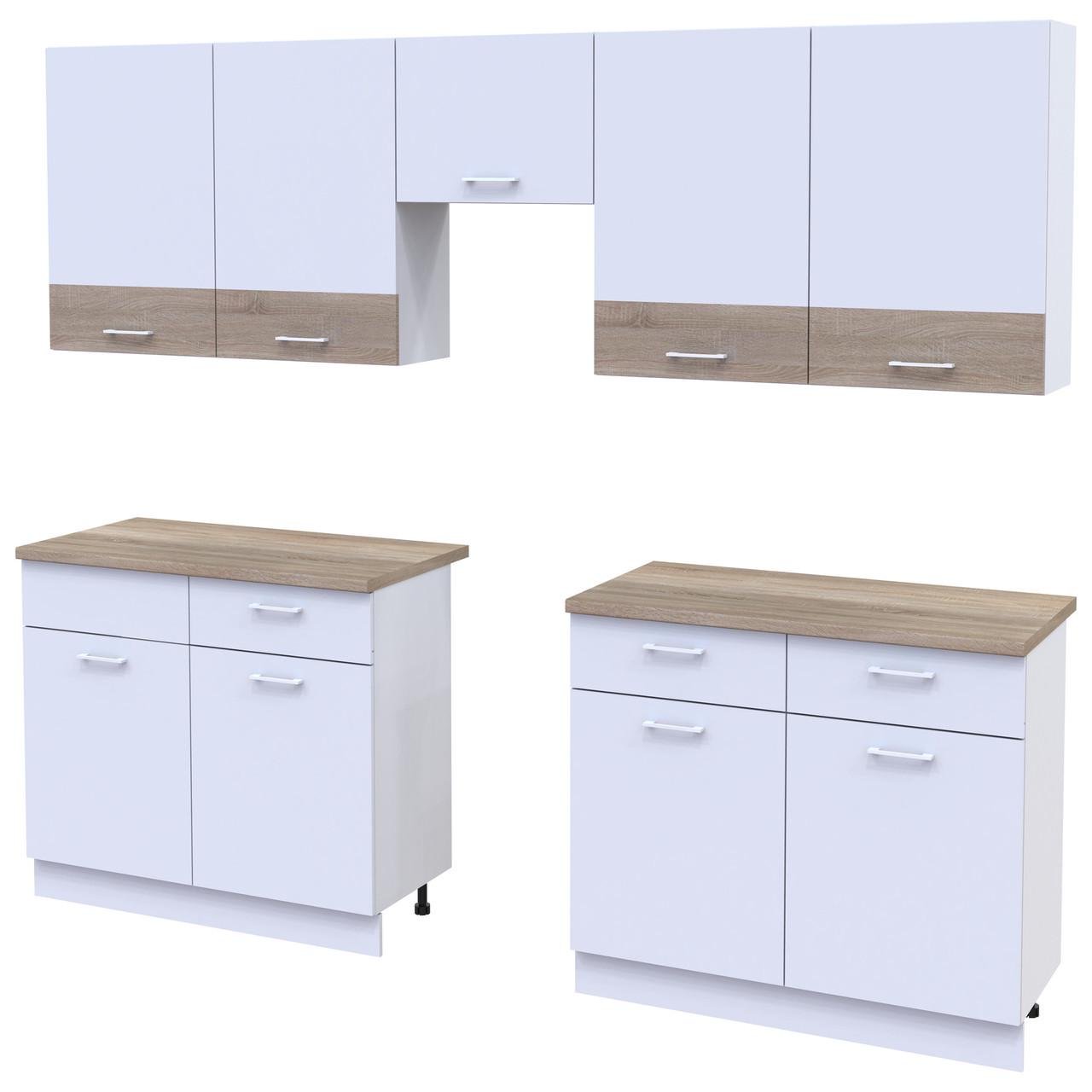 Кухня модульна Лея Doros 300х60х250 см Білий/Дуб сонома (DRS-011378) - фото 4 Кухня модульна Лея Doros 300х60х250 см Білий/Дуб сонома (DRS-011378) - фото 4