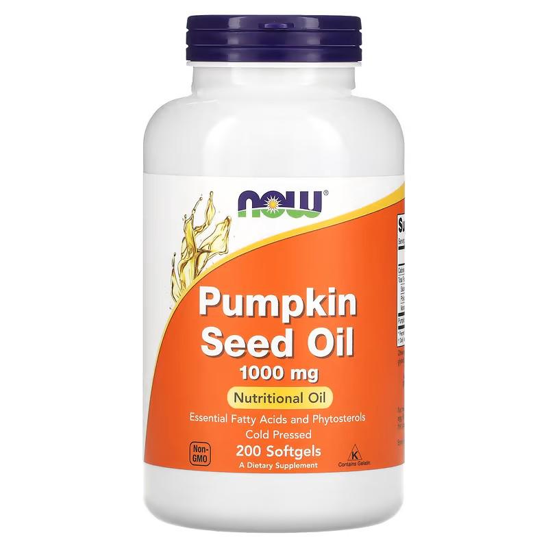 Масло из тыквенных семян NOW Pumpkin Seed Oil 1,000 mg 200 Softgels (НФ-00002484)