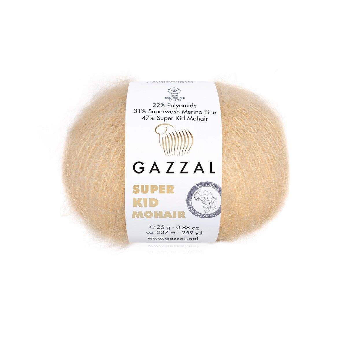 Пряжа Gazzal Super Kid Mohair 64404 карамельний беж (3916)