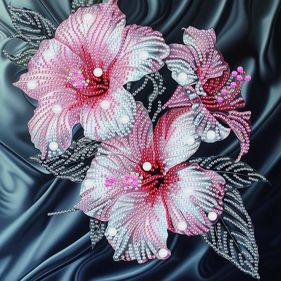 Алмазная мозаика Brushme Розовый гибискус 25x25 см (BH006)
