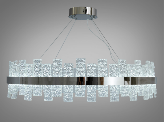 Люстра хрустальная светодиодная Diasha 90 Вт 80 см Хром