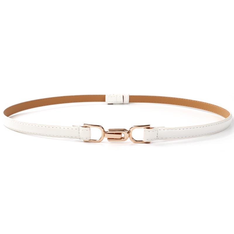 Ремень женский тонкий из искусственной кожи Beltistik 55-95 см Белый (1578)