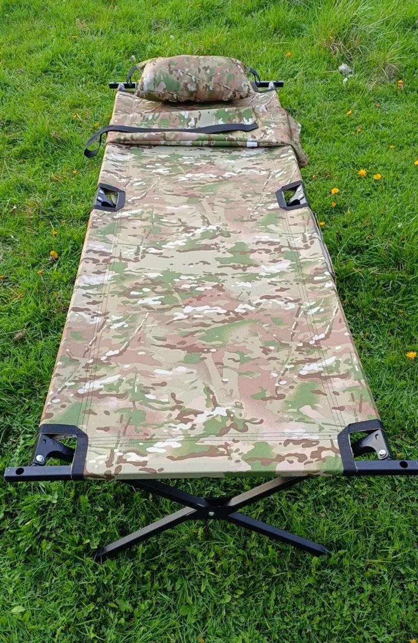 Раскладушка увеличенная Aforse тип НАТО XL с карманом с подушкой в чехле Мультикам (2313547105)